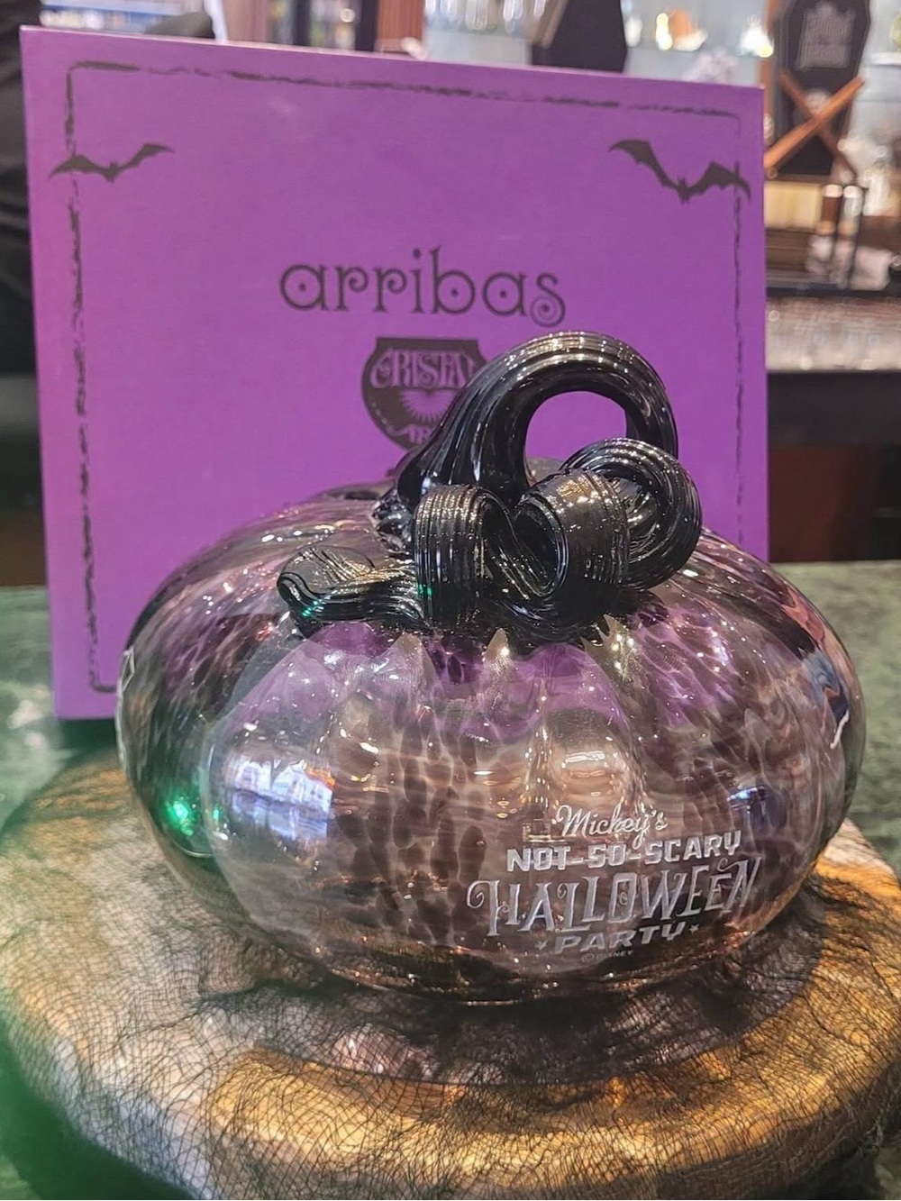 Mickey's Not So Scary Halloween Party Arribas Crystal Pumpkin